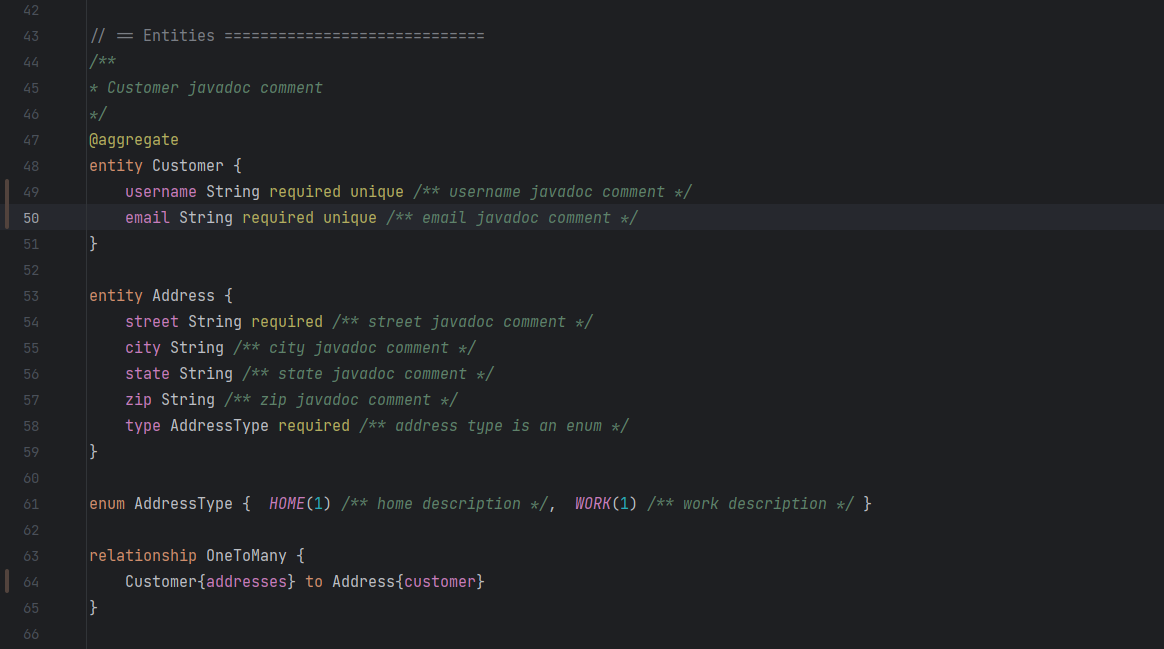 ZDL entities with relationships for JPA